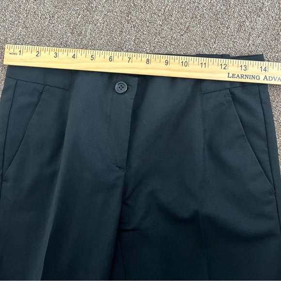 Theory Black Trouser Straight Leg Pants Size 0 Wool - Picture 6 of 11